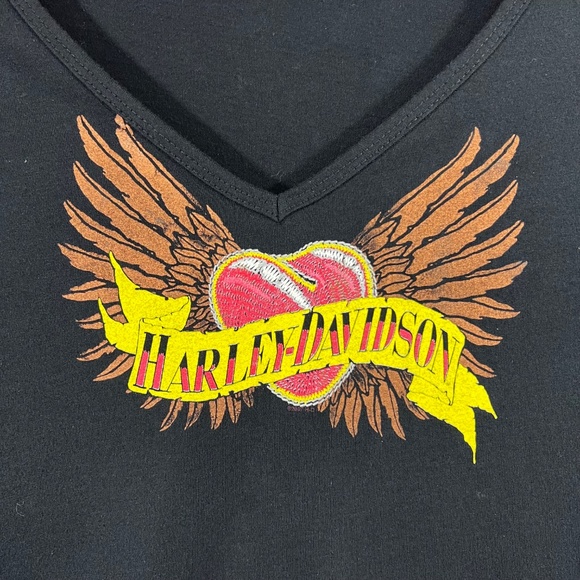 🏍 |•HARLEY-DAVIDSON•| Black Long Sleeve Top St. Cloud Minnesota - Picture 11 of 16